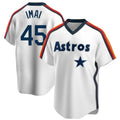 Houston Astros #45 Tatsuya Imai Player White FEDASGOGE Cooperstown Collection T-shirt Stitched Jerseys
