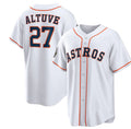 Houston Astros #27 Jose Altuve White FEDASGOGE 2022 World Series Home Stitched Jersey
