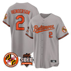 Baltimore Orioles #2 Gunnar Henderson Player Gray FEDASGOGE 30th Anniversary of 2131 Home Game Stitched Jerseys