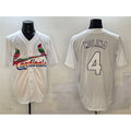 St. Louis Cardinals #4 Yadier Molina White FEDASGOGE Cool Base Stitched Jersey