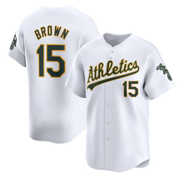 Oakland Athletics #15 Seth Brown White FEDASGOGE Home Limited Stitched Jersey