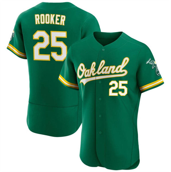 Oakland Athletics #25 Brent Rooker Green FEDASGOGE Flex Base Stitched Jersey