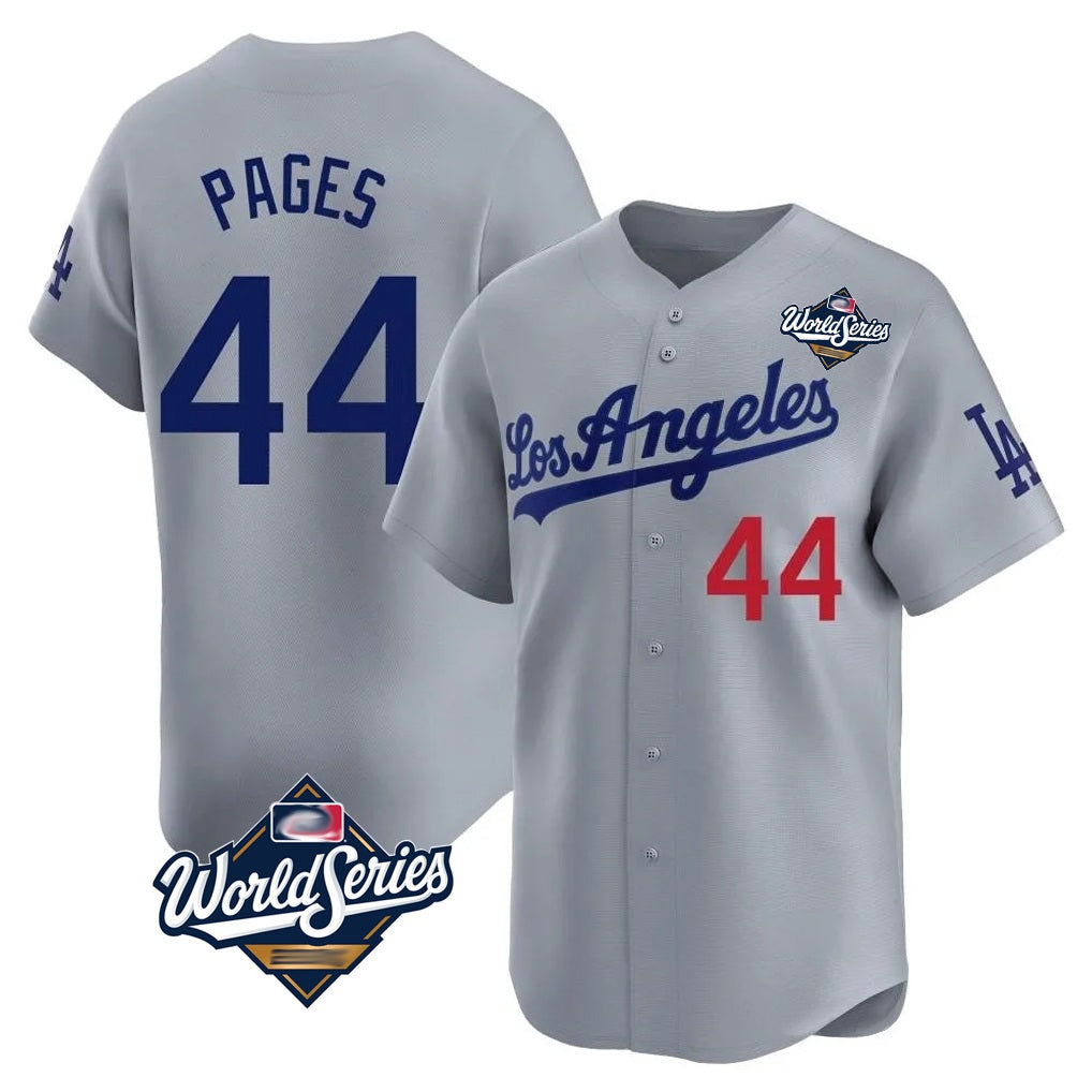 Los Angeles Dodgers #44 Andy Pages Player Gray FEDASGOGE World Series Limited Home Stitched Jerseys