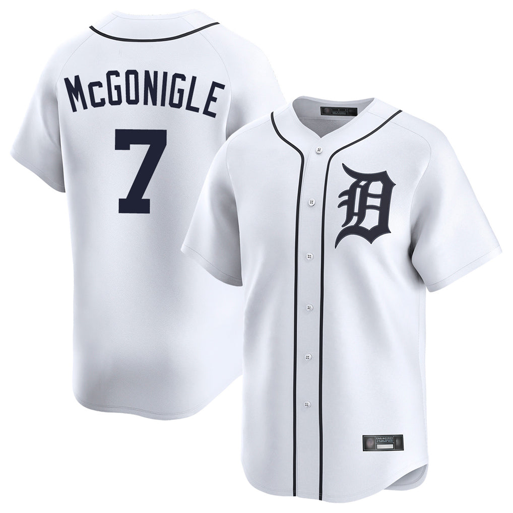 Detroit Tigers #7 Kevin McGonigle Player White FEDASGOGE Home Limited Stitched Jerseys