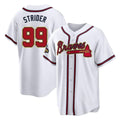 Atlanta Braves #99 Spencer Strider Player White Gold FEDASGOGE Home Game Stitched Jerseys