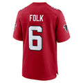 A.Falcons #6 Nick Folk Red FEDASGOGE Team Game Jersey