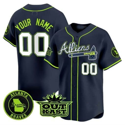 Custom Atlanta Braves Atliens Vapor Premier Limited Jersey ¨C All Stitched-Navy FEDASGOGE