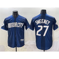 Detroit Tigers #27 Trey Sweeney 2024 Navy FEDASGOGE City Connect Cool Base Limited Stitched Jersey