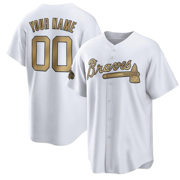 Custom Atlanta Braves Active Player 2022 All-Star Cool Base White FEDASGOGE Stitched Jersey