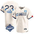 Los Angeles Dodgers #23 Kyle Tucker Player Cream FEDASGOGE World Series Meet City Connect Limited Home Stitched Jerseys
