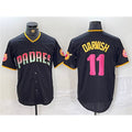 San Diego Padres #11 Yu Darvish Black FEDASGOGE Cool Base Stitched Jersey