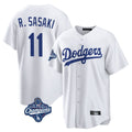Los Angeles Dodgers #11 Roki Sasaki Player White FEDASGOGE World Series Meet Game Home Stitched Jerseys