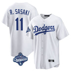 Los Angeles Dodgers #11 Roki Sasaki Player White FEDASGOGE World Series Meet Game Home Stitched Jerseys