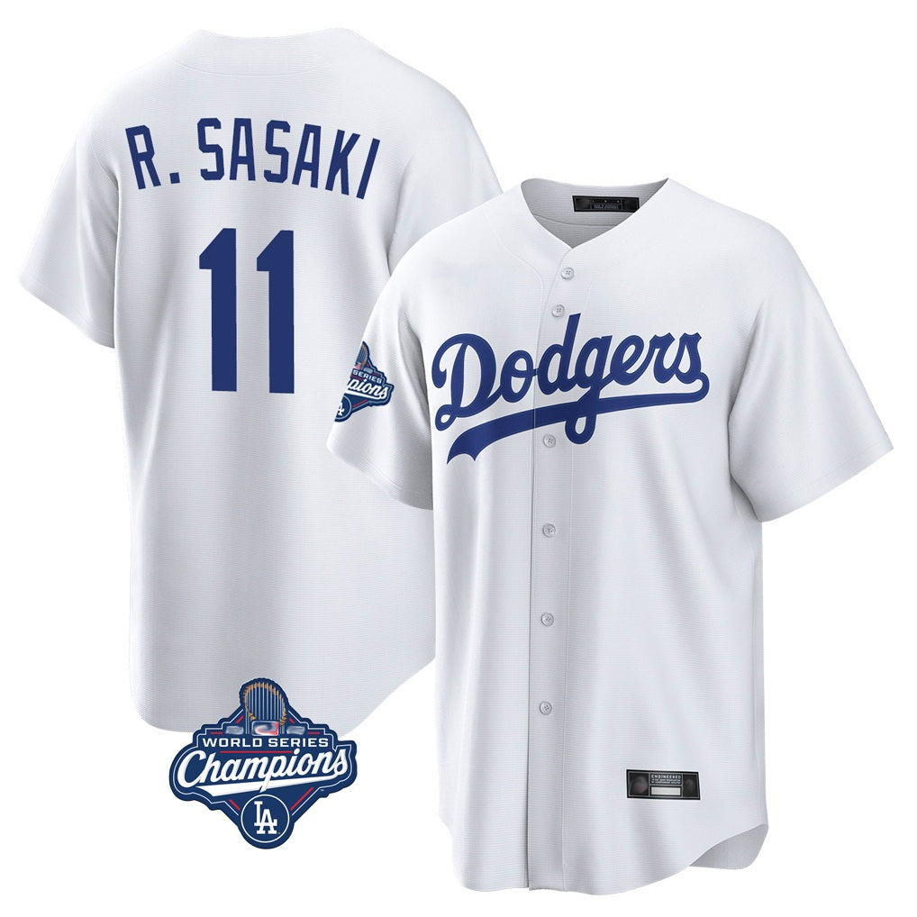 Los Angeles Dodgers #11 Roki Sasaki Player White FEDASGOGE World Series Meet Game Home Stitched Jerseys