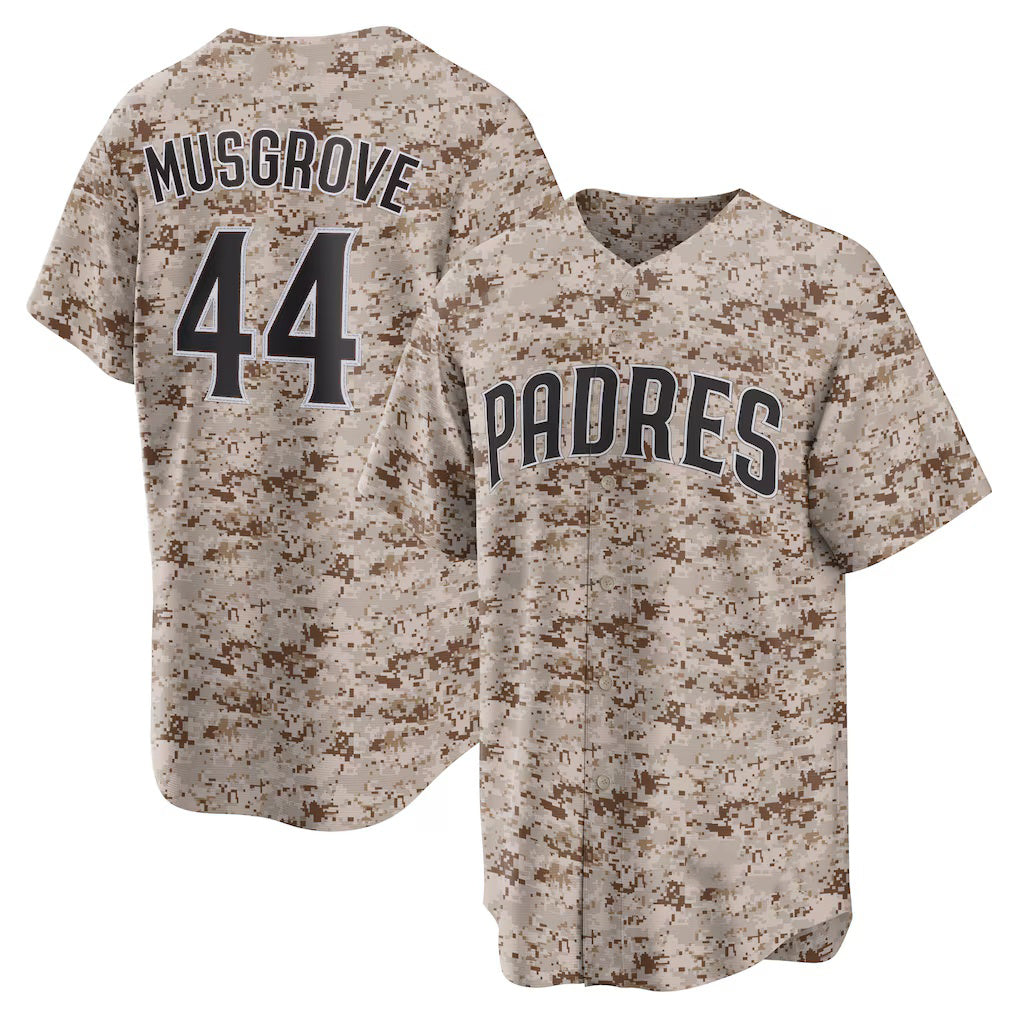 San Diego Padres #44 Joe Musgrove Camo FEDASGOGE USMC Alternate Replica Player Jersey