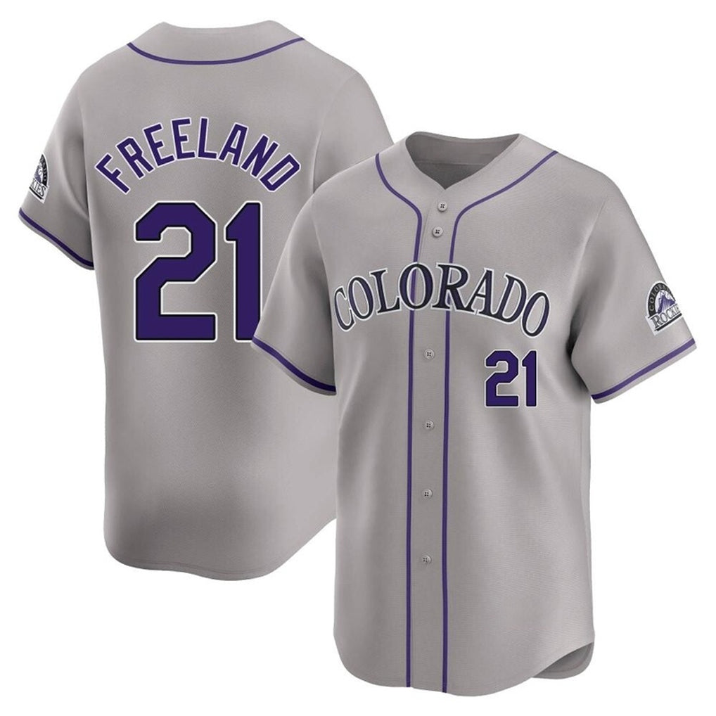 Colorado Rockies #21 Kyle Freeland Player Gray FEDASGOGE Limited Home Stitched Jerseys