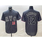 New York Mets #12 Francisco Lindor Number Grey FEDASGOGE 2024 City Connect Cool Base Stitched Jerseys