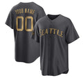 Custom Seattle Mariners Active Player Charcoal FEDASGOGE 2022 All-Star Cool Base Stitched Jersey