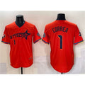 Houston Astros #1 Carlos Correa Orange FEDASGOGE 2025 City Connect With Texas Patch Limited Stitched Jersey
