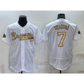 Atlanta Braves #7 Dansby Swanson White FEDASGOGE 2022 All Star Stitched Flex Base Jersey