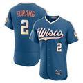 Milwaukee Brewers #2 Brice Turang Player Blue FEDASGOGE 2026 City Connect Home Limited Elite Stitched Jerseys