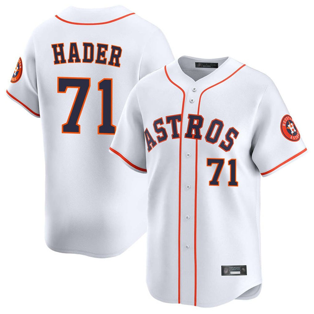 Houston Astros #71 Josh Hader Player White FEDASGOGE Home Limited Stitched Jerseys