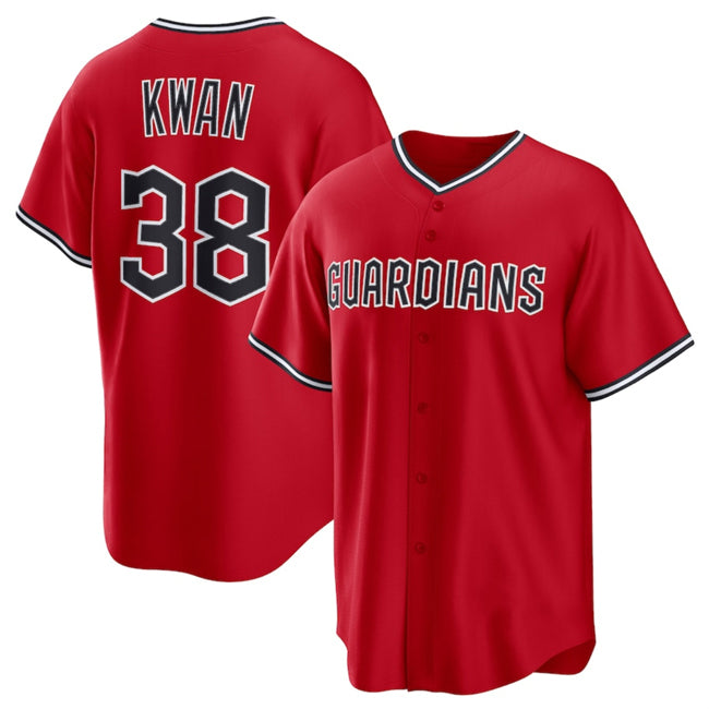 Cleveland Guardians #38 Steven Kwan Red FEDASGOGE Cool Base Limited Stitched Jersey