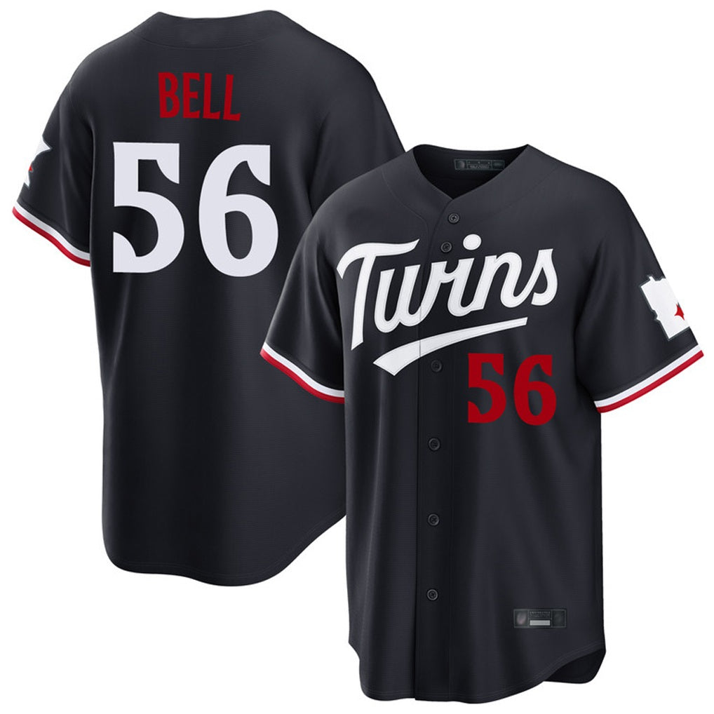 Minnesota Twins #56 Josh Bell Player Navy FEDASGOGEHome Game Stitched Jerseys