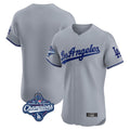 Los Angeles Dodgers Blank Player Gray FEDASGOGE Limited Elite Home World Series Meet Stitched Jerseys