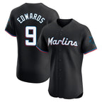 Miami Marlins #9 Xavier Edwards Player Black FEDASGOGE Vapor Home Limited Elite Stitched Jerseys