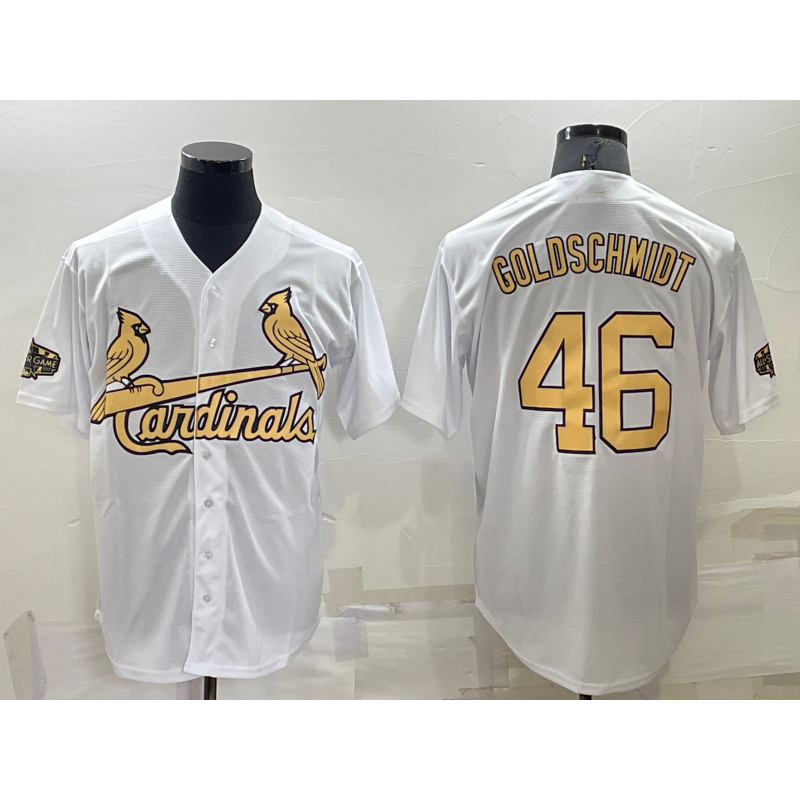 St. Louis Cardinals #46 Paul Goldschmidt White FEDASGOGE 2022 All Star Stitched Cool Base Jersey