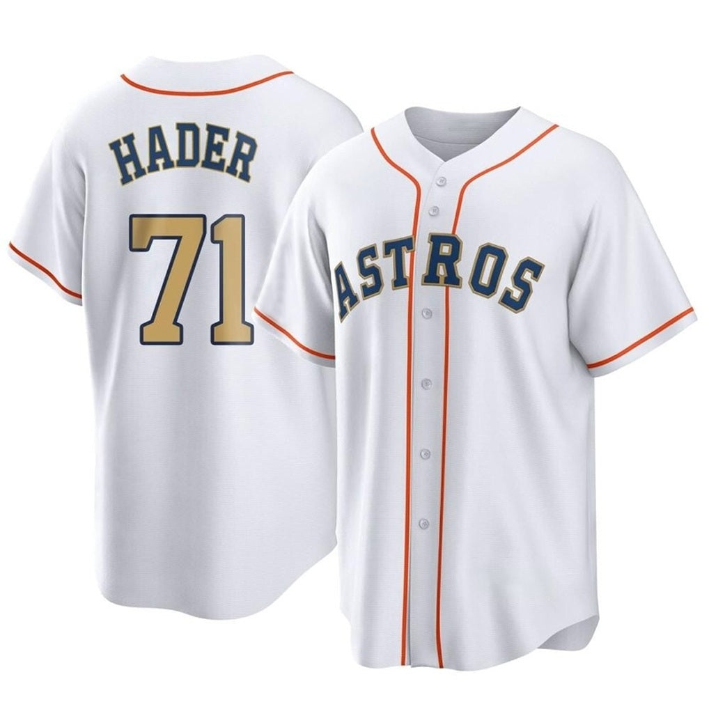 Houston Astros #71 Josh Hader Player Gold FEDASGOGE Collection Game Home Stitched Jerseys