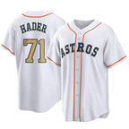 Houston Astros #71 Josh Hader Player Gold FEDASGOGE Collection Game Home Stitched Jerseys
