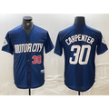 Detroit Tigers #30 Kerry Carpenter Number 2024 Navy FEDASGOGE City Connect Cool Base Limited Stitched Jersey