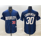 Detroit Tigers #30 Kerry Carpenter Number 2024 Navy FEDASGOGE City Connect Cool Base Limited Stitched Jersey