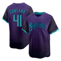 Arizona Diamondbacks #41 Carlos Santana Player Purple FEDASGOGE City Connect Limited Home Game Stitched Jerseys
