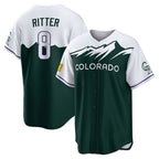 Colorado Rockies #8 Ryan Ritter Player Green FEDASGOGE City Connect Home Game Stitched Jerseys