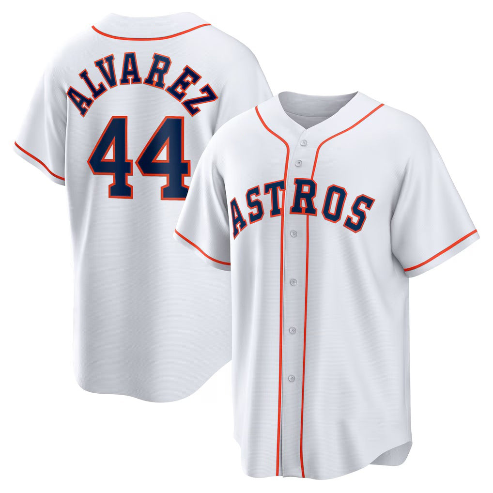 Houston Astros #44 Yordan ¨¢lvarez White FEDASGOGE Home Replica Player Jersey