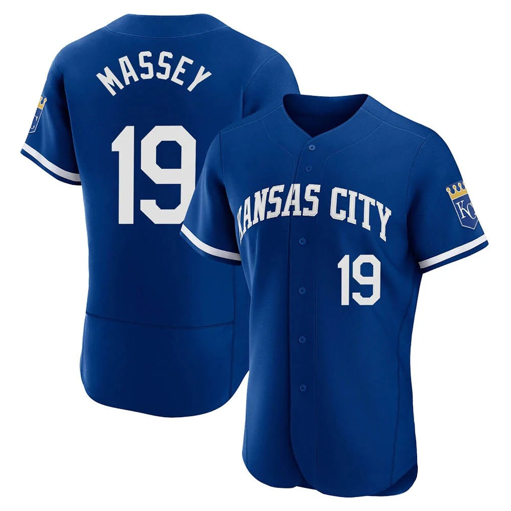 Kansas City Royals #19 Michael Massey Player Royal FEDASGOGE City Connect Limited Elite Home Game Stitched Jerseys