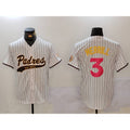 San Diego Padres #3 Jackson Merrill white FEDASGOGE Cool Base Stitched Jersey 2