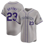 Colorado Rockies #23 Kris Bryant Player Gray FEDASGOGE Limited Home Stitched Jerseys