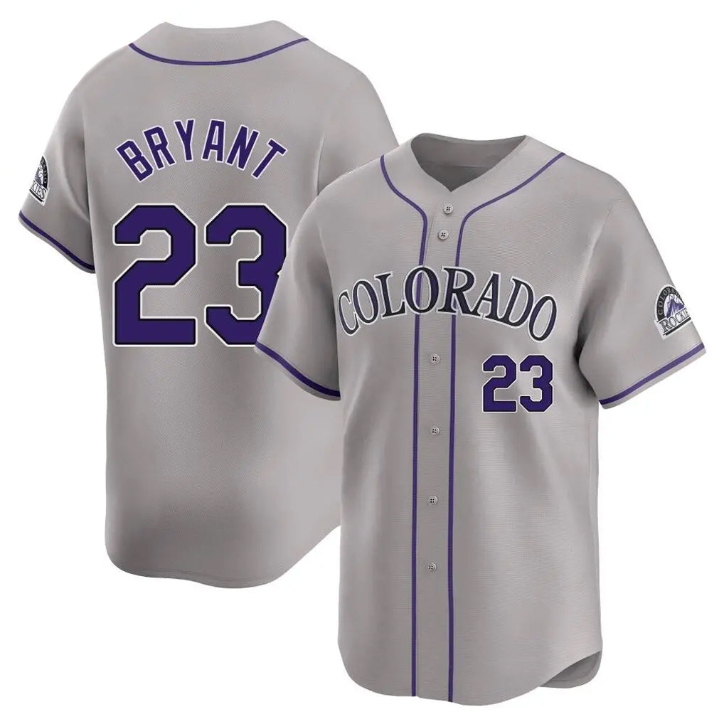Colorado Rockies #23 Kris Bryant Player Gray FEDASGOGE Limited Home Stitched Jerseys