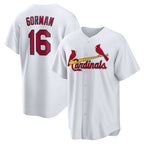 St. Louis Cardinals #16 Nolan Gorman White FEDASGOGE Home Replica Jersey