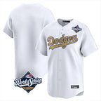 Los Angeles Dodgers Blank Player White Gold FEDASGOGE Collection Limited Home World Series Stitched Jerseys