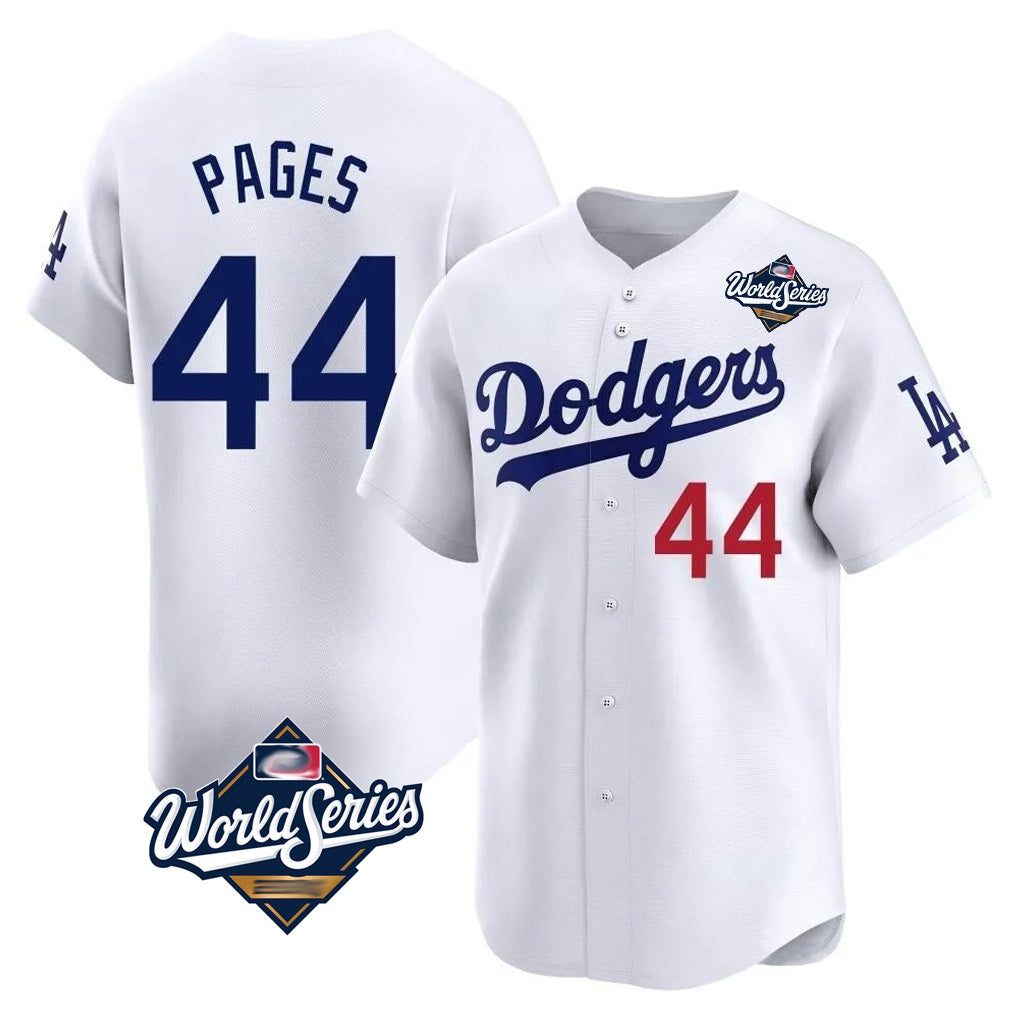 Los Angeles Dodgers #44 Andy Pages Player White FEDASGOGE World Series Limited Home Stitched Jerseys