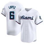 Miami Marlins #6 Otto Lopez Player White FEDASGOGE Home Limited Stitched Jerseys
