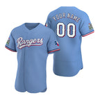 Custom Texas Rangers Light Blue FEDASGOGE Stitched Flex Base Jersey