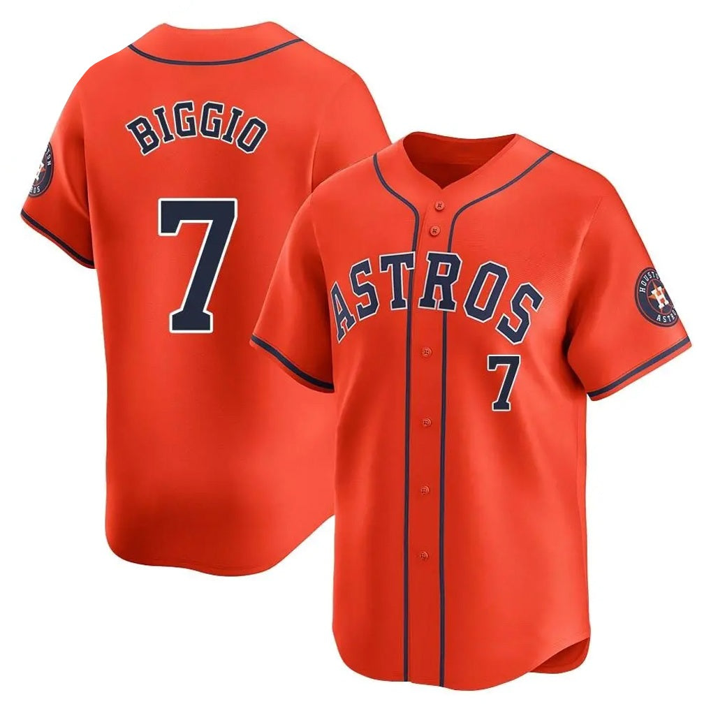 Houston Astros #7 Craig Biggio Player Orange FEDASGOGE Home Limited Stitched Jerseys