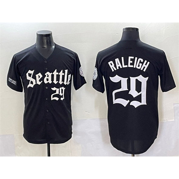 Seattle Mariners #29 Cal Raleigh Black FEDASGOGE 'Deep Sea Gothic Edition' Vapor Premier Limited Stitched Jersey