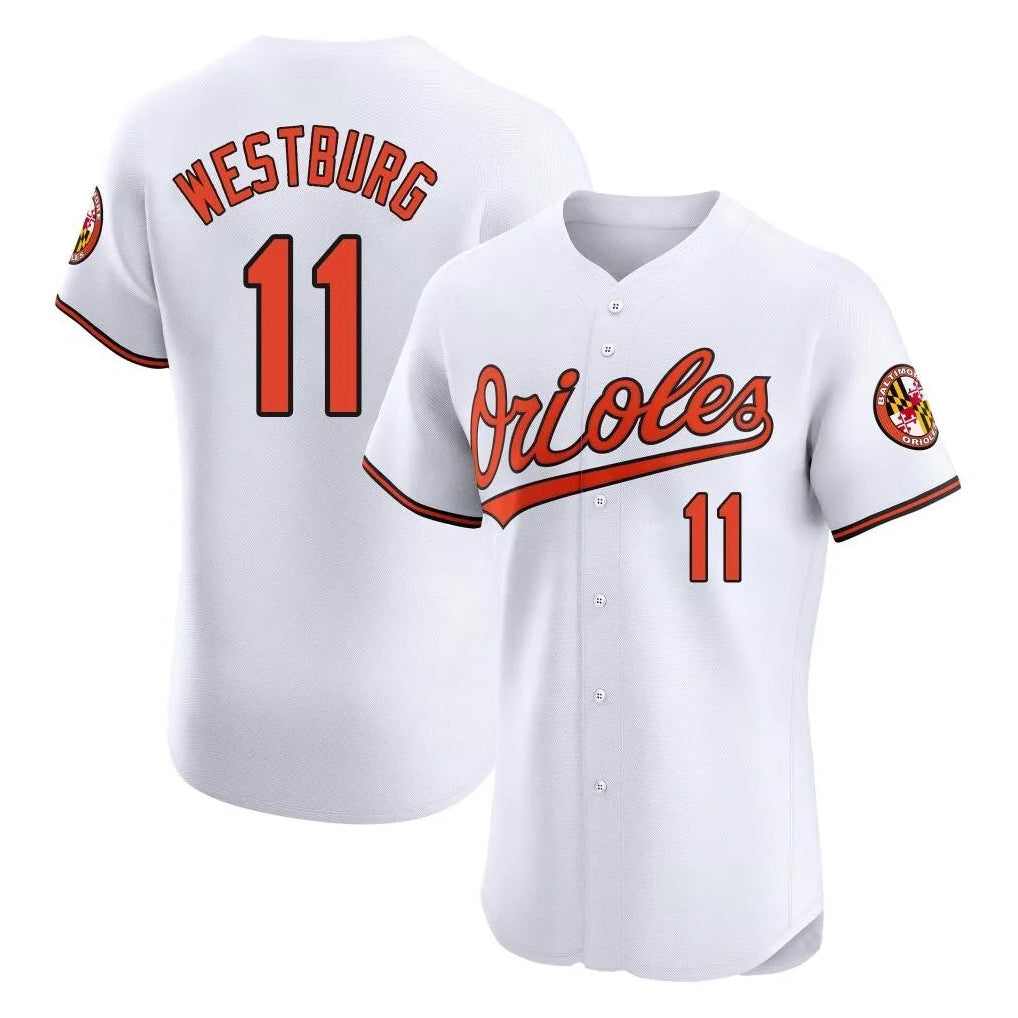 Baltimore Orioles #11 Jordan Westburg Player White FEDASGOGE Limited Elite Home Game Stitched Jerseys